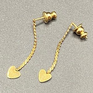 Signed Trifari Heart Dangle Earrings Valentines